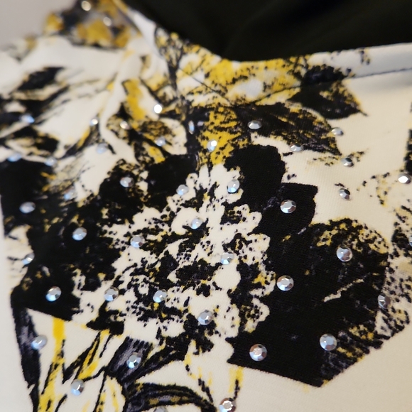 Style&Co Woman 3/4 Sleeve Silver Beaded v-neckline Knit Tunic Top 3X W-545 - Picture 7 of 7